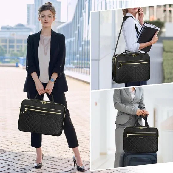 Laptop Bag for Women 17 Inch Waterproof Briefcase Large Computer Bag for Work - Picture 6 of 6